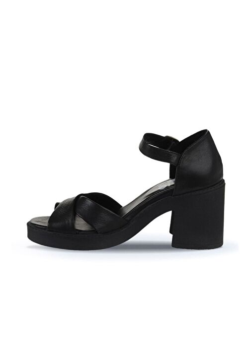 Bueno Shoes Siyah Deri Kadın Topuklu Sandalet 01wy12501 - Görsel 5
