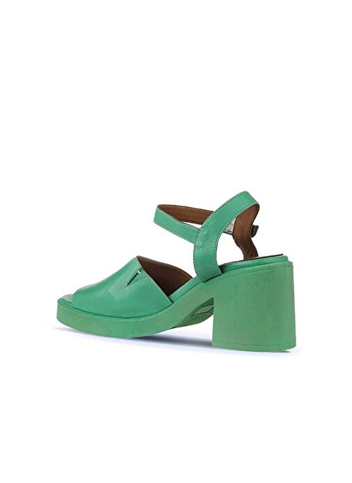Bueno Shoes Yeşil Koyu Deri Kadın Topuklu Sandalet 01wy12502 - Görsel 6