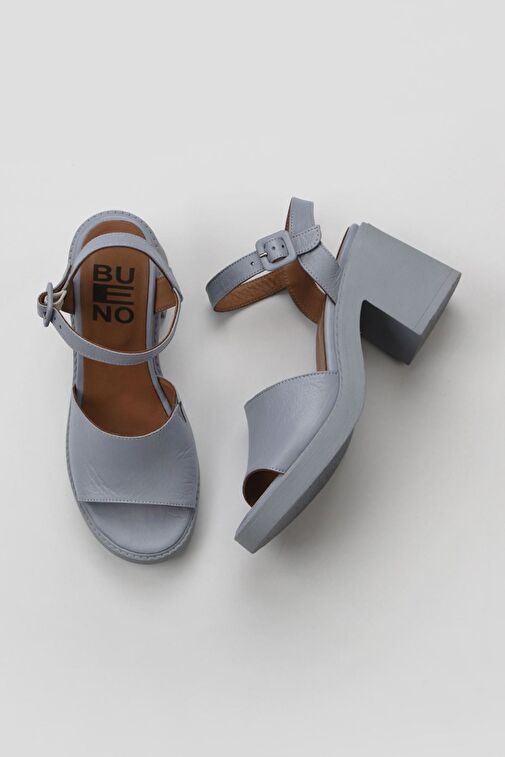 Bueno Shoes Mavi Deri Kadın Topuklu Sandalet 01wy12502 - Görsel 2