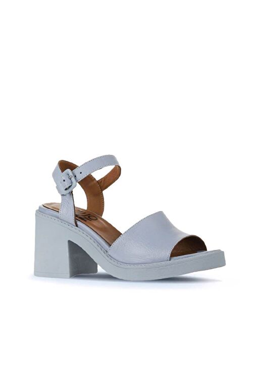 Bueno Shoes Mavi Deri Kadın Topuklu Sandalet 01wy12502 - Görsel 4