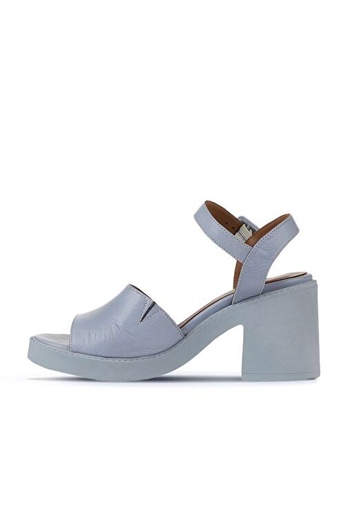 Bueno Shoes Mavi Deri Kadın Topuklu Sandalet 01wy12502 - Görsel 5