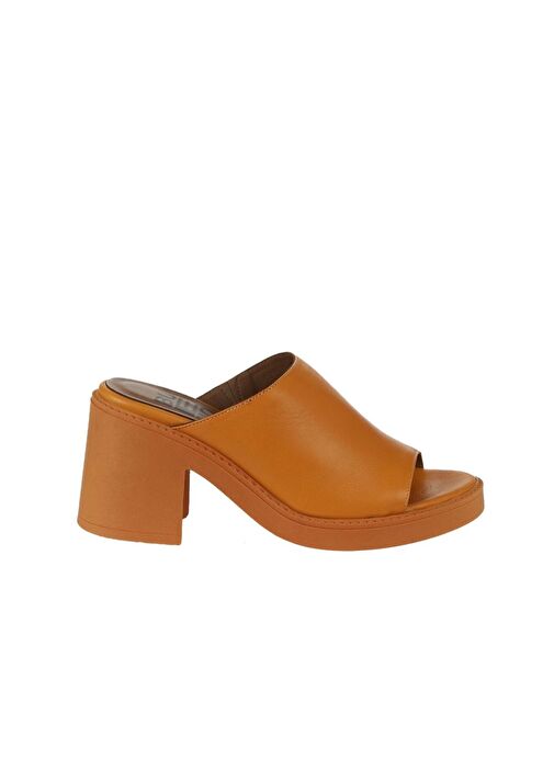 Bueno Shoes Turuncu Deri Kadın Topuklu Terlik 01wy12505 - Görsel 3