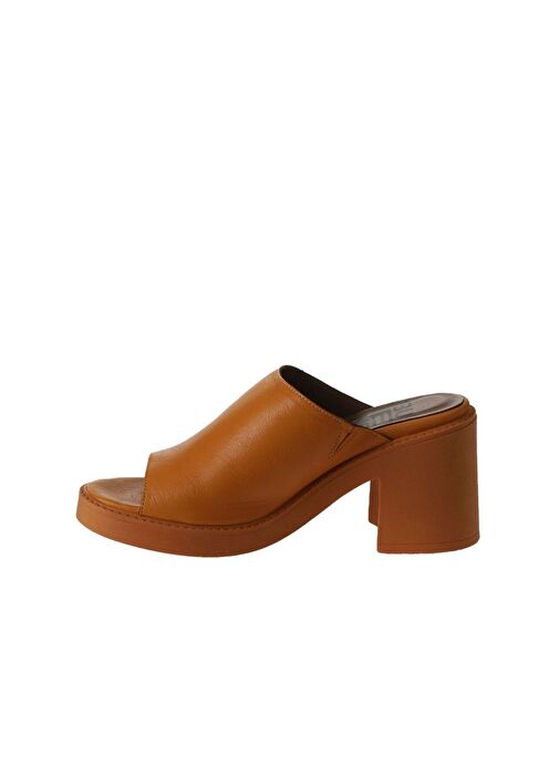 Bueno Shoes Turuncu Deri Kadın Topuklu Terlik 01wy12505 - Görsel 5