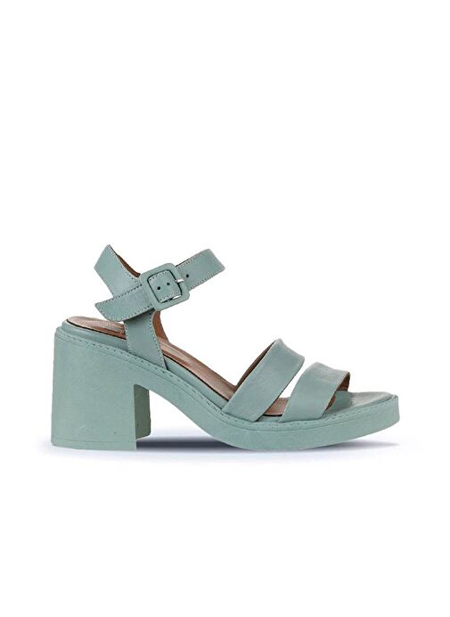 Bueno Shoes Yeşil Açık Deri Kadın Topuklu Sandalet 01wy12506 - Görsel 3