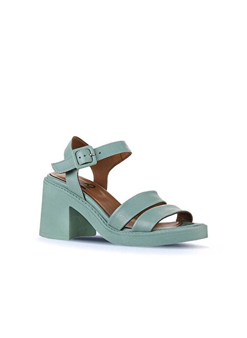 Bueno Shoes Yeşil Açık Deri Kadın Topuklu Sandalet 01wy12506 - Görsel 4