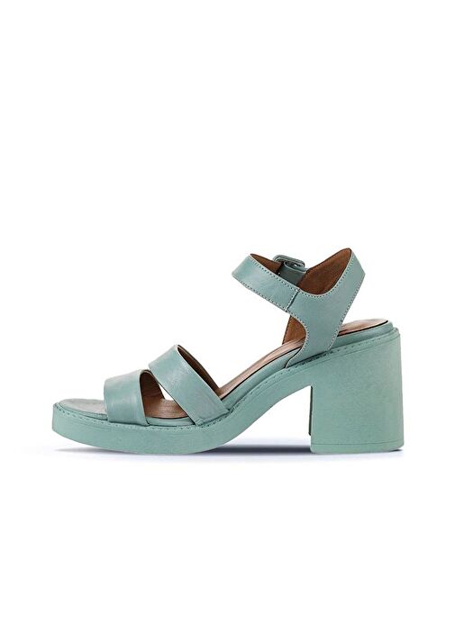 Bueno Shoes Yeşil Açık Deri Kadın Topuklu Sandalet 01wy12506 - Görsel 5
