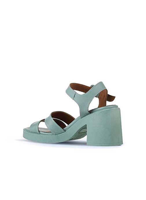 Bueno Shoes Yeşil Açık Deri Kadın Topuklu Sandalet 01wy12506 - Görsel 6