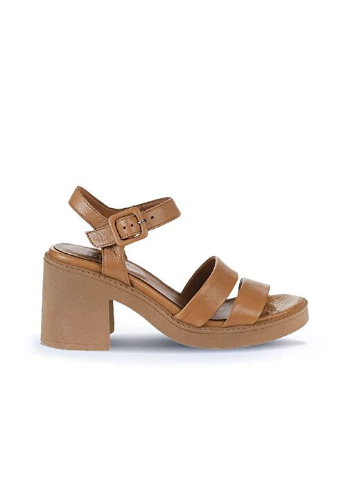 Bueno Shoes Taba Deri Kadın Topuklu Sandalet 01wy12506 - Görsel 3