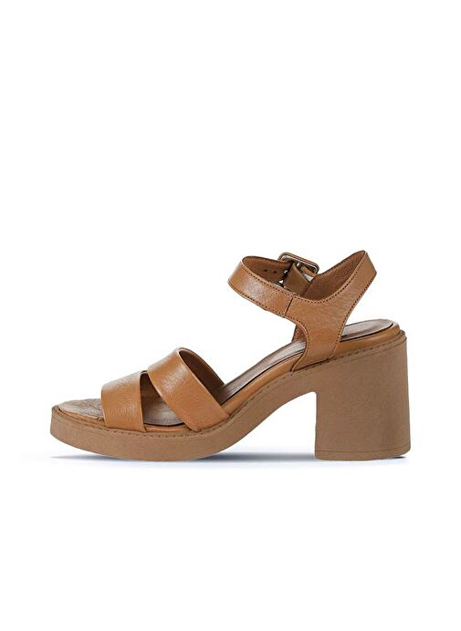 Bueno Shoes Taba Deri Kadın Topuklu Sandalet 01wy12506 - Görsel 5