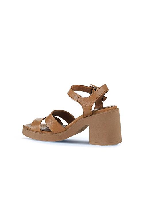 Bueno Shoes Taba Deri Kadın Topuklu Sandalet 01wy12506 - Görsel 6