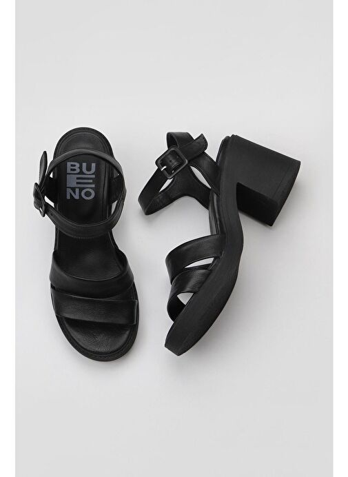 Bueno Shoes Siyah Deri Kadın Topuklu Sandalet 01wy12506 - Görsel 2