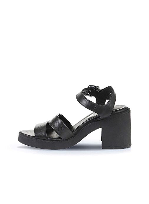 Bueno Shoes Siyah Deri Kadın Topuklu Sandalet 01wy12506 - Görsel 5