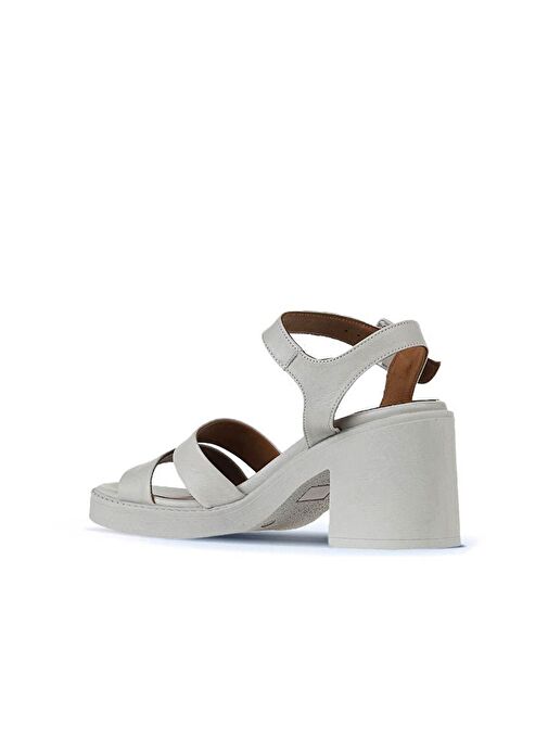Bueno Shoes Ekru Deri Kadın Topuklu Sandalet 01wy12506 - Görsel 6