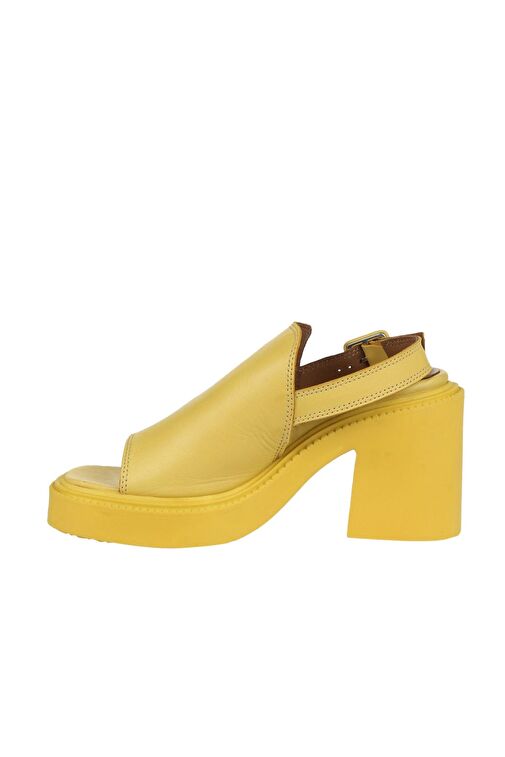 Bueno Shoes Sarı Deri Kadın Topuklu Sandalet 01wy12700 - Görsel 5