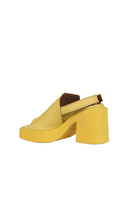 Bueno Shoes Sarı Deri Kadın Topuklu Sandalet 01wy12700 - Görsel 6