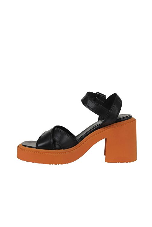 Bueno Shoes Siyah Deri Kadın Topuklu Sandalet 01wy12704 - Görsel 5