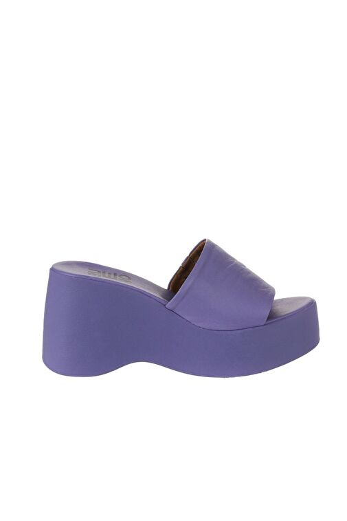 Bueno Shoes Lila Deri Kadın Dolgu Topuklu Terlik 01wy9000 - Görsel 3