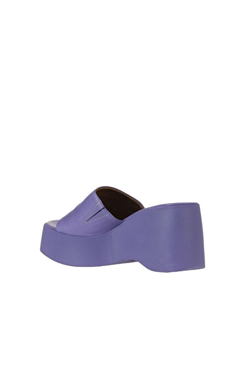 Bueno Shoes Lila Deri Kadın Dolgu Topuklu Terlik 01wy9000 - Görsel 6