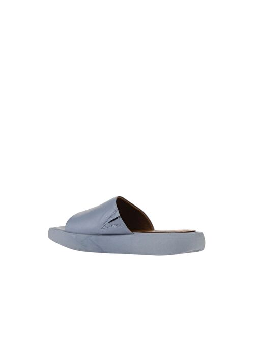 Bueno Shoes Mavi Deri Kadın Dolgu Topuklu Terlik 01wy1000 - Görsel 2