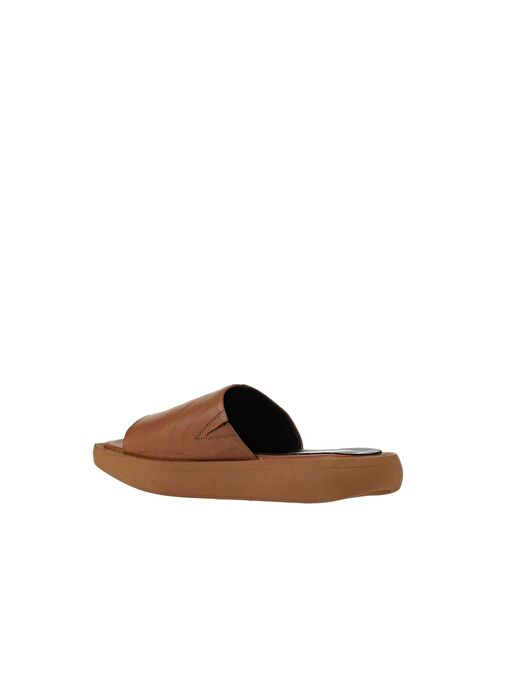 Bueno Shoes Taba Koyu Deri Kadın Dolgu Topuklu Terlik 01wy1000 - Görsel 6