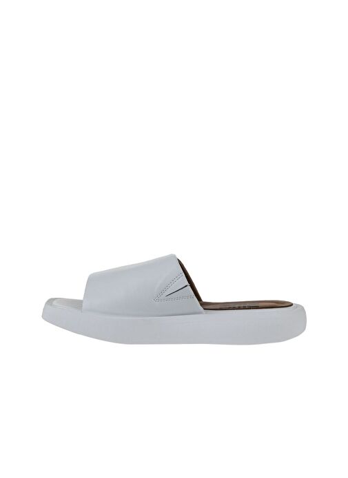 Bueno Shoes Beyaz Deri Kadın Dolgu Topuklu Terlik 01wy1000 - Görsel 5