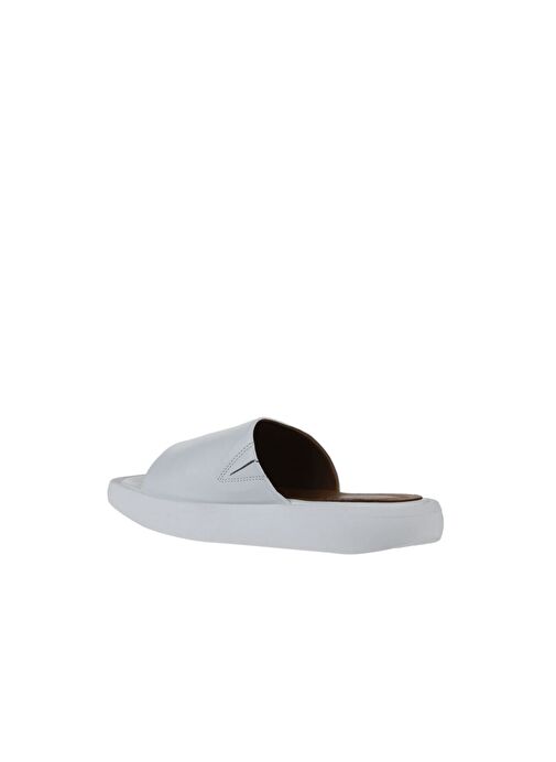 Bueno Shoes Beyaz Deri Kadın Dolgu Topuklu Terlik 01wy1000 - Görsel 6