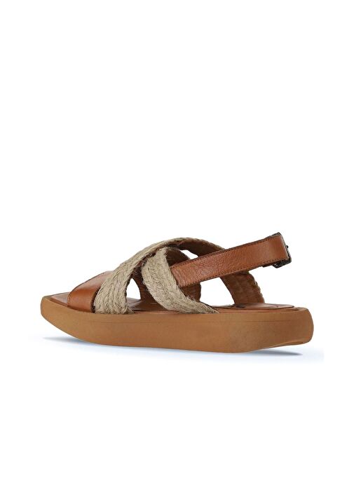 Bueno Shoes Taba Hasır Koyu Deri Kadın Sandalet 01wy1011 - Görsel 6