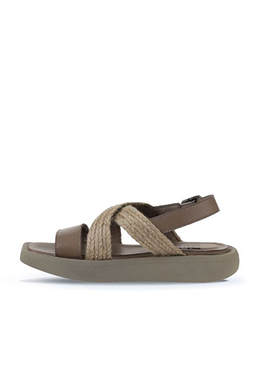 Bueno Shoes Gri Hasır Deri Kadın Sandalet 01wy1011 - Görsel 5