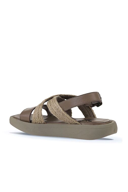 Bueno Shoes Gri Hasır Deri Kadın Sandalet 01wy1011 - Görsel 6