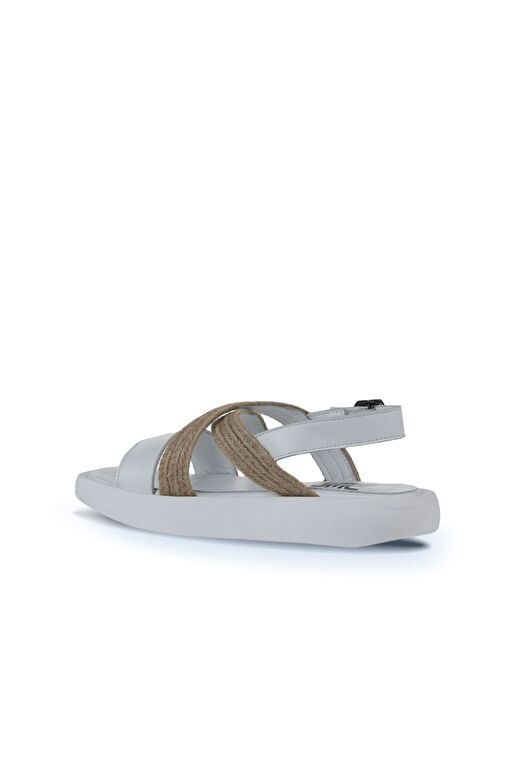 Bueno Shoes Beyaz Hasır Deri Kadın Sandalet 01wy1011 - Görsel 6