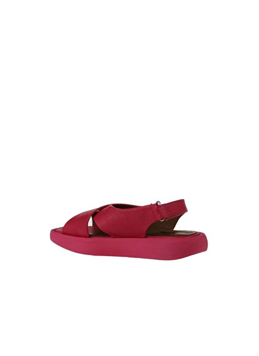 Bueno Shoes Fuşya Deri Kadın Dolgu Topuklu Sandalet 01wy1012 - Görsel 6