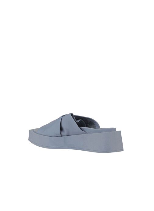 Bueno Shoes Mavi Deri Kadın Dolgu Topuklu Terlik 01wy5906 - Görsel 6