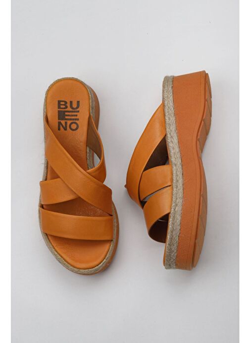 Bueno Shoes Turuncu Deri Kadın Dolgu Topuklu Terlik 01wy8202 - Görsel 2