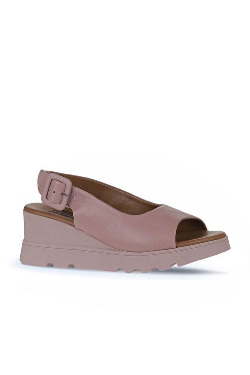Bueno Shoes Gül Kurusu Deri Kadın Dolgu Topuklu Sandalet 01wy8600 - Görsel 4