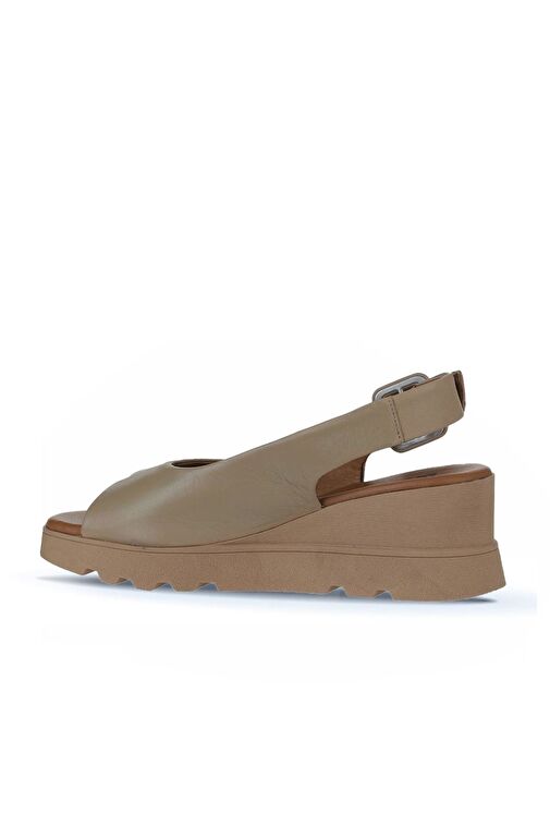 Bueno Shoes Vizon Deri Kadın Dolgu Topuklu Sandalet 01wy8600 - Görsel 6
