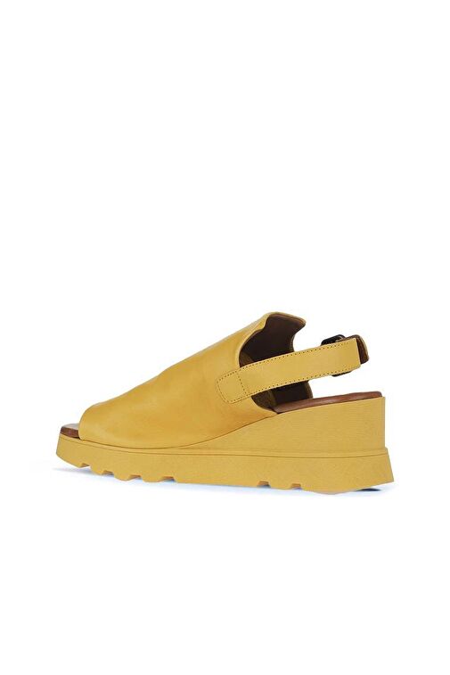 Bueno Bueno Shoes Sarı Deri Kadın Dolgu Topuklu Sandalet 01wy8603 Boyner'de! Sarı - 6. görsel