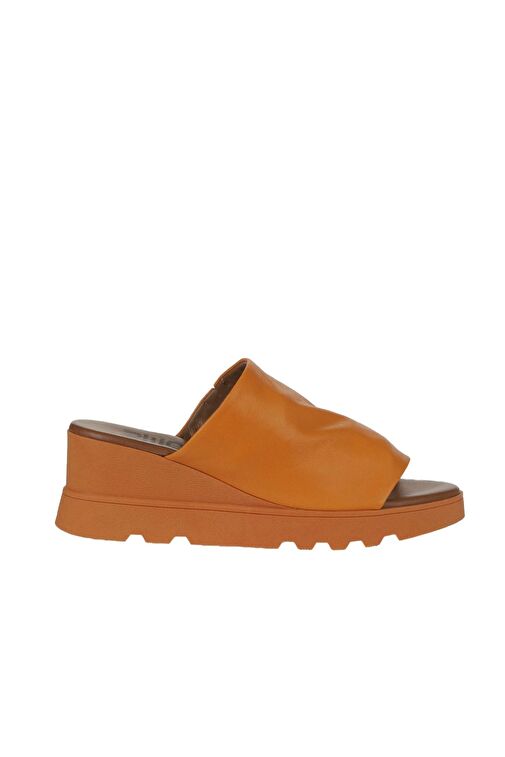 Bueno Shoes Turuncu Deri Kadın Dolgu Topuklu Terlik 01wy8605 - Görsel 3