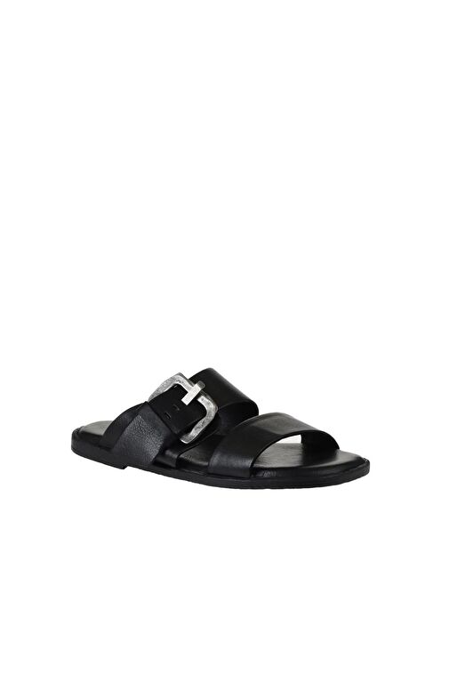 Bueno Shoes Siyah Deri Kadın Düz Terlik 01wy2001 - Görsel 4