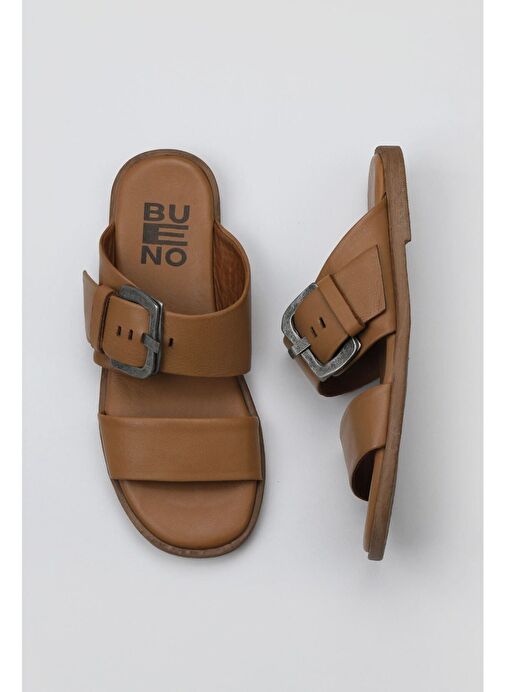 Bueno Shoes Taba Deri Kadın Düz Terlik 01wy2001 - Görsel 2