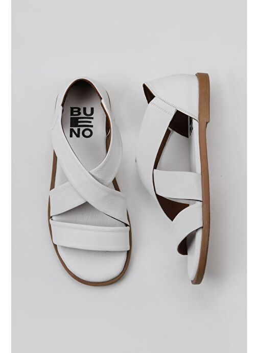 Bueno Shoes Beyaz Deri Kadın Sandalet 01wy2002 - Görsel 2