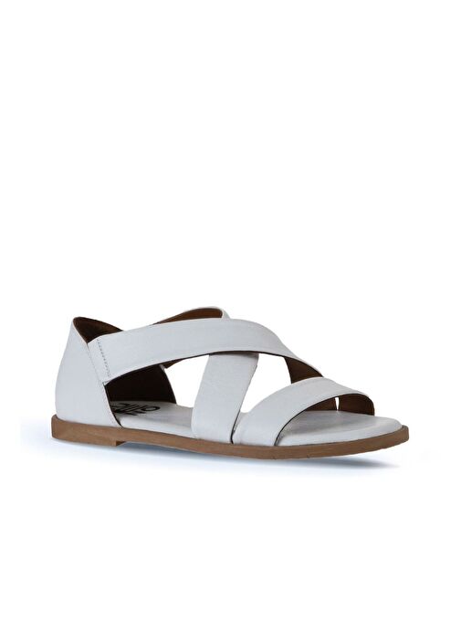 Bueno Shoes Beyaz Deri Kadın Sandalet 01wy2002 - Görsel 4