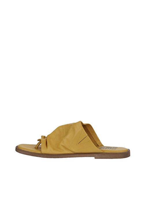 Bueno Shoes Sarı Deri Kadın Parmak Arası Terlik 01wy2003 - Görsel 5