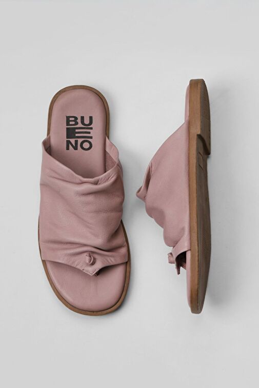 Bueno Shoes Gül Kurusu Deri Kadın Parmak Arası Terlik 01wy2003 - Görsel 2