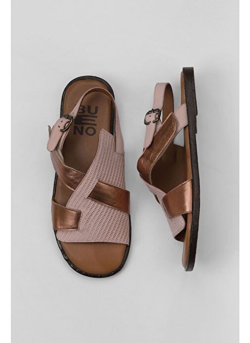 Bueno Shoes Pudra Taba Deri Kadın Sandalet 01wy2012 - Görsel 2