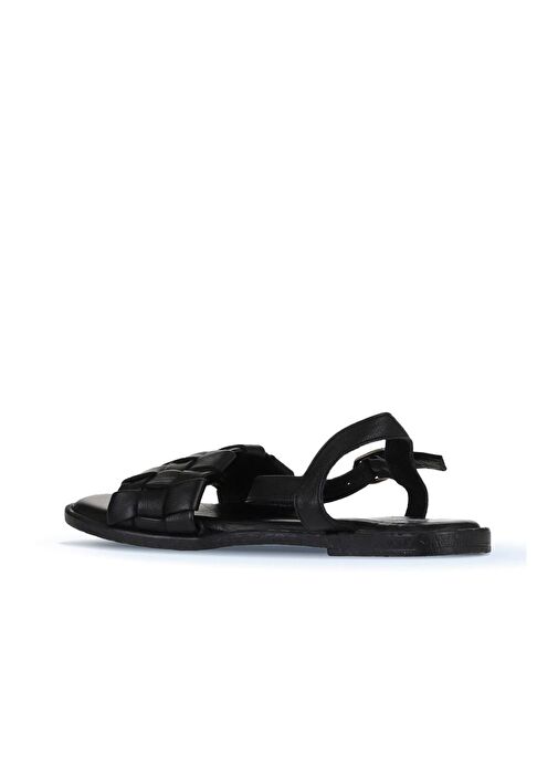 Bueno Shoes Siyah Deri Kadın Düz Sandalet 01wy2024 - Görsel 5