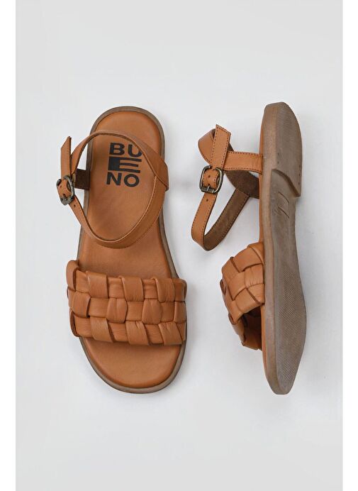 Bueno Shoes Taba Deri Kadın Düz Sandalet 01wy2024 - Görsel 6