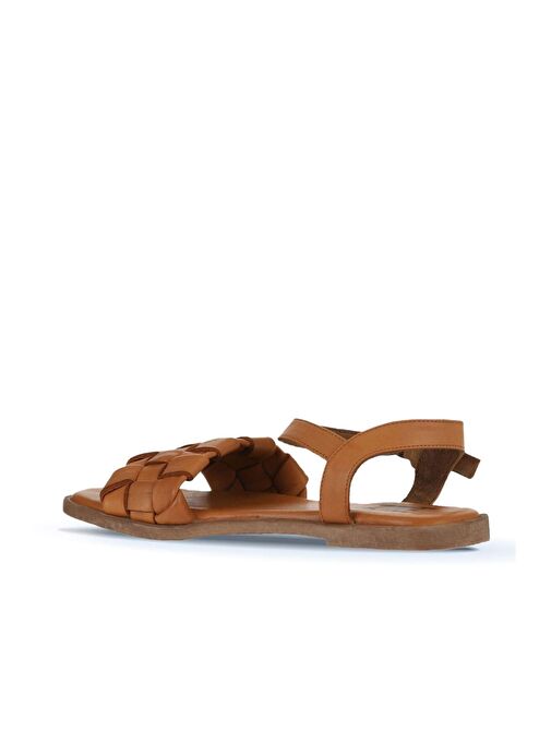 Bueno Shoes Taba Deri Kadın Düz Sandalet 01wy2024 - Görsel 5