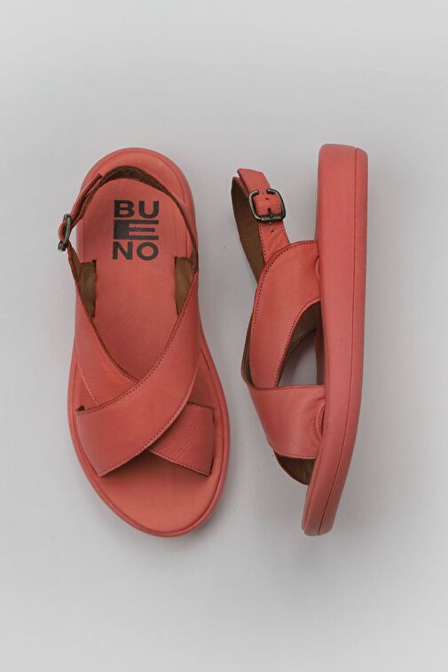Bueno Shoes Mercan Deri Kadın Dolgu Topuklu Sandalet 01wy2302 - Görsel 2