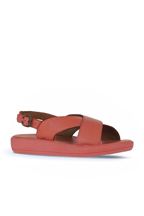 Bueno Shoes Mercan Deri Kadın Dolgu Topuklu Sandalet 01wy2302 - Görsel 4