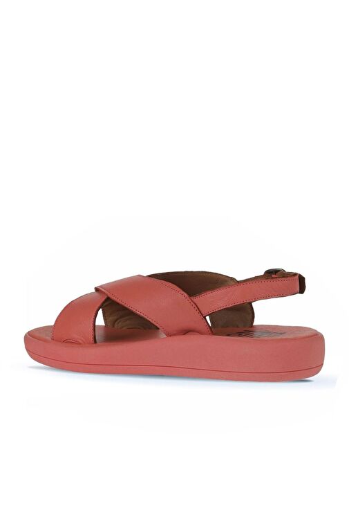 Bueno Shoes Mercan Deri Kadın Dolgu Topuklu Sandalet 01wy2302 - Görsel 6